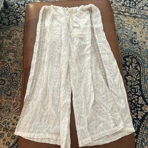 Johnny Was Gauze Linen Palazzo Pant